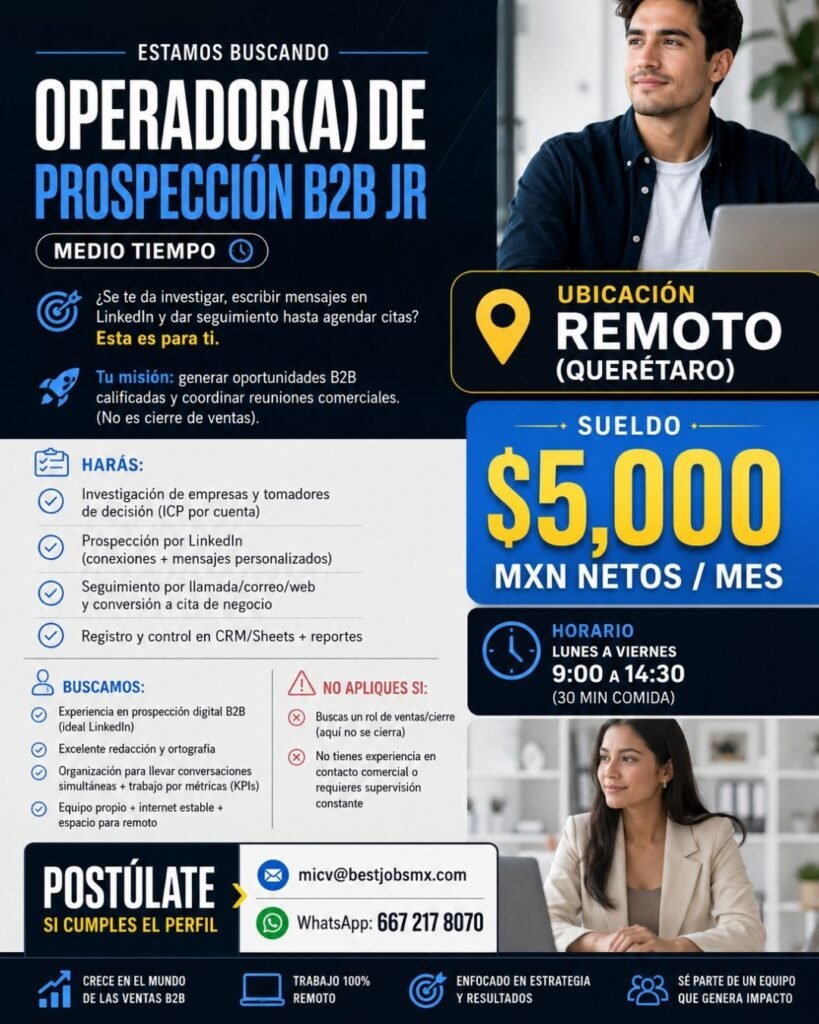 OPERADOR(A) DE PROSPECCIÓN B2B JR