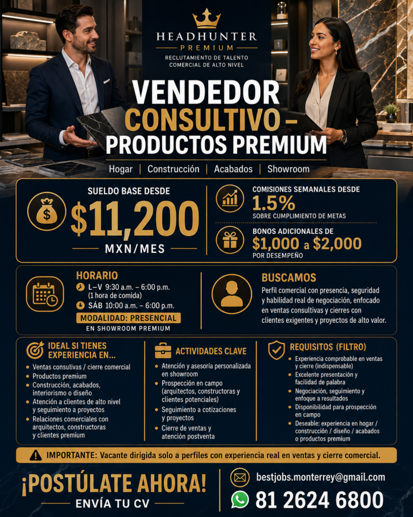 VENDEDOR CONSULTIVO PREMIUM