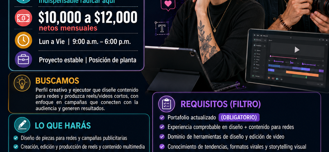 Diseñador(a) Gráfico(a) + Content Creator